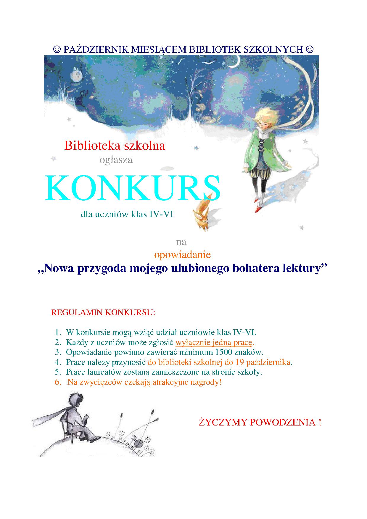 PAŹDZIERNIK konkurs opowiadanie