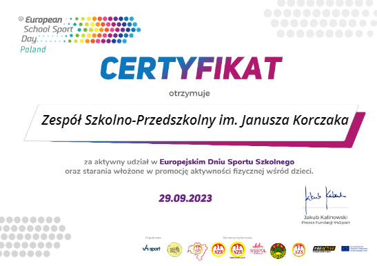 Certyfikat szkolny